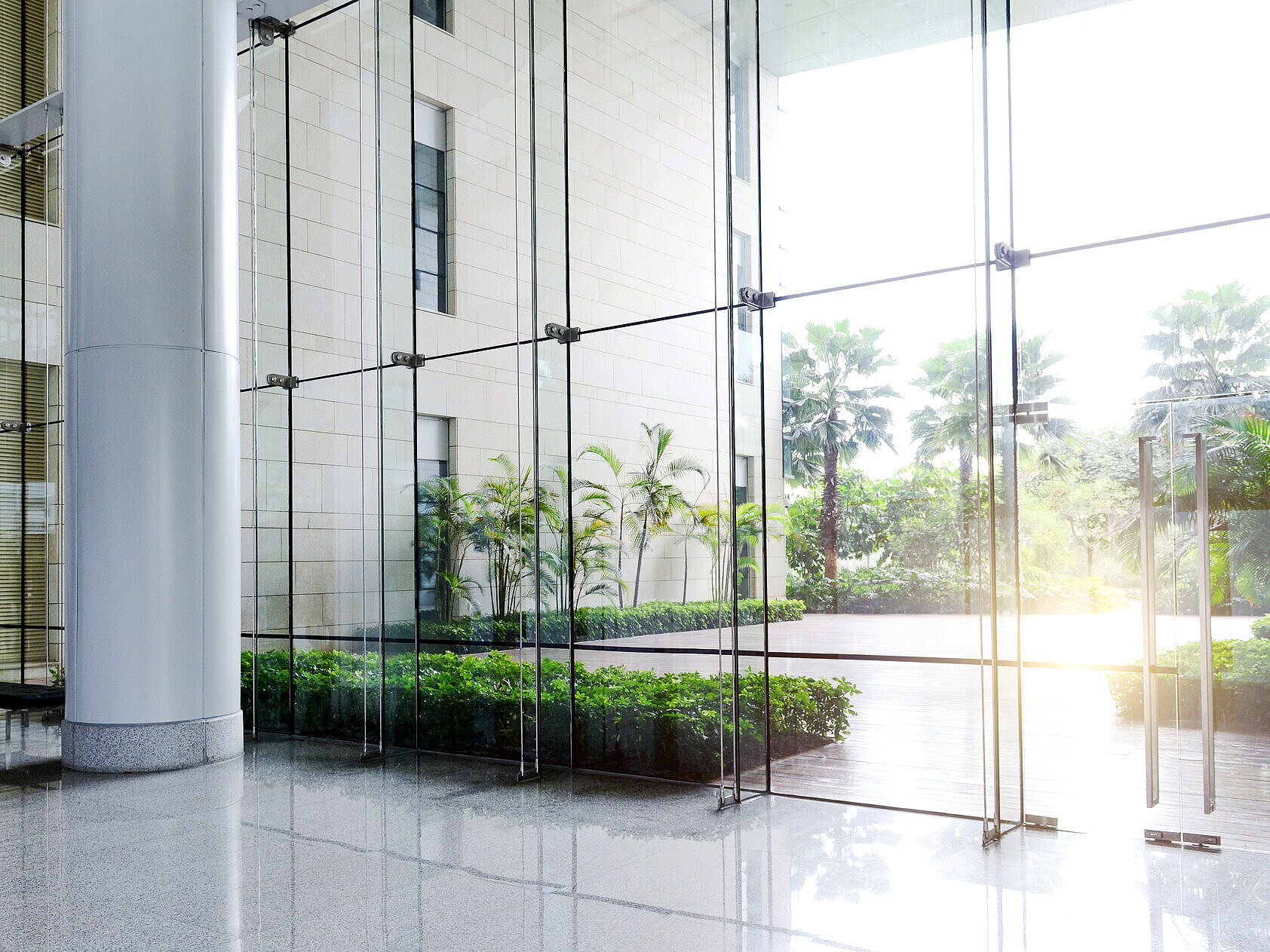 Interior view of a glass front